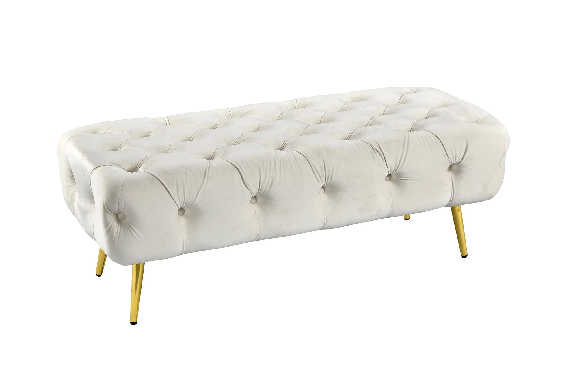 Shirley Ottoman Beige Velvet - Mekamart Australia