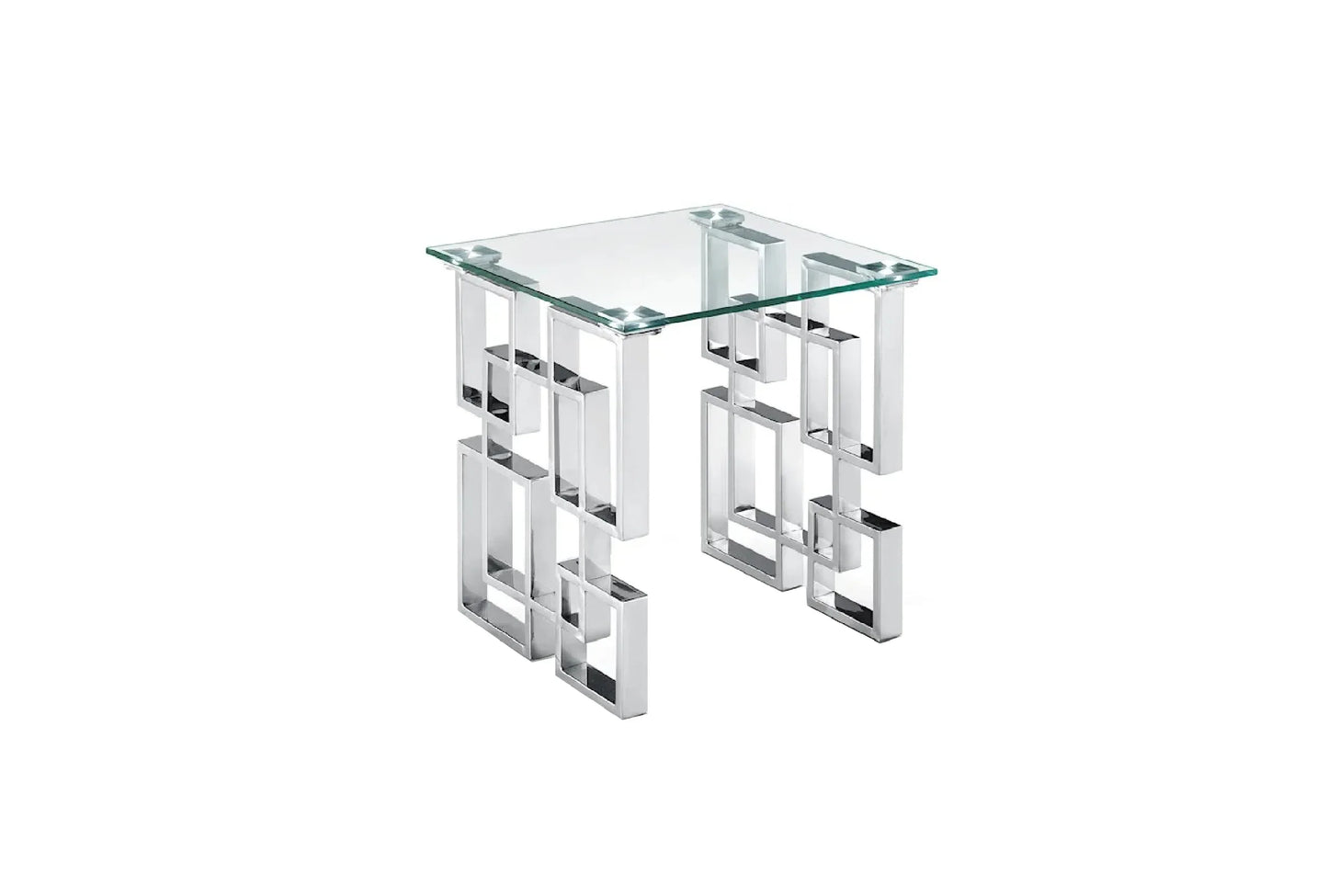Royale Silver Side Table - White Marble - Mekamart Australia