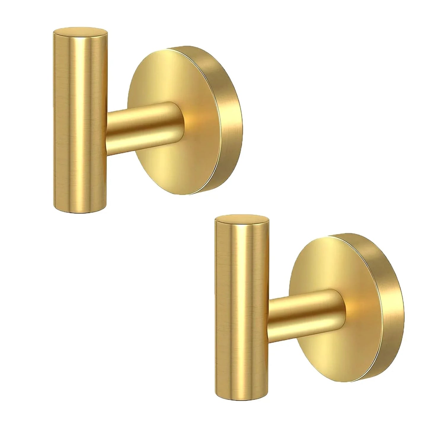 2 Pcs Wall Mount Bathroom Towel Hooks Holder Cloth Hanger Hook Kitchen Door Hanger Gold - Mekamart Australia