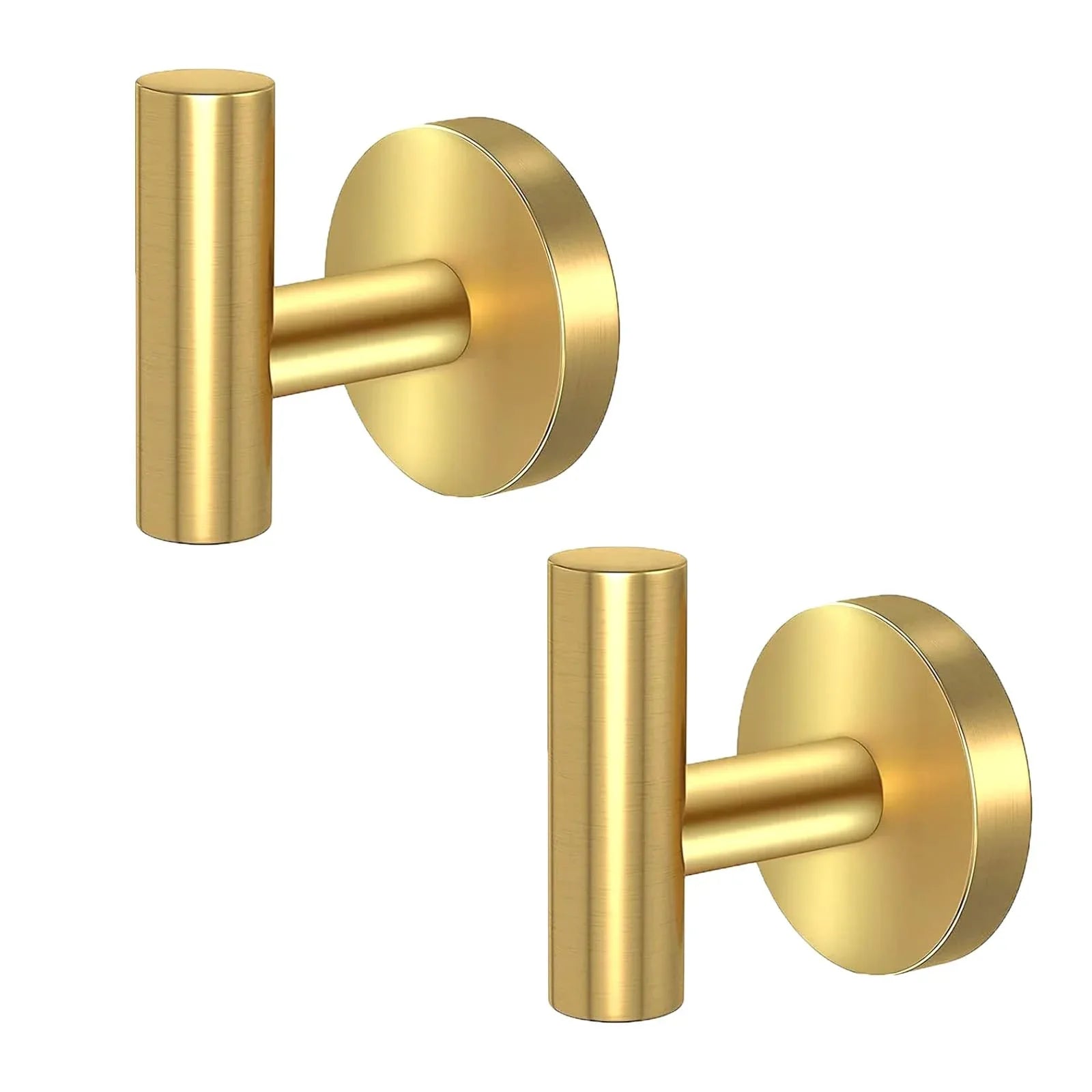 2 Pcs Wall Mount Bathroom Towel Hooks Holder Cloth Hanger Hook Kitchen Door Hanger Gold - Mekamart Australia