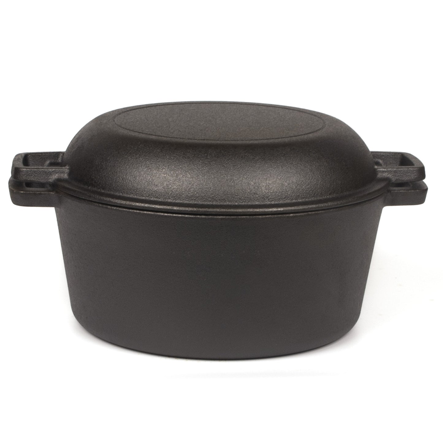 26cm 2-in-1 Cast Iron Dutch Oven & Skillet Set  Pre-Seasoned Dual-Use Pot with Lid Fry Pan, Durable & Versatile Cookware