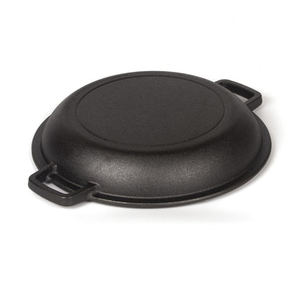 26cm 2-in-1 Cast Iron Dutch Oven & Skillet Set  Pre-Seasoned Dual-Use Pot with Lid Fry Pan, Durable & Versatile Cookware