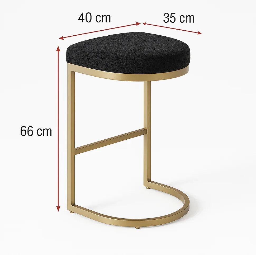 Interior Ave - Royale Black Boucle Kitchen Bar Stool - Mekamart Australia