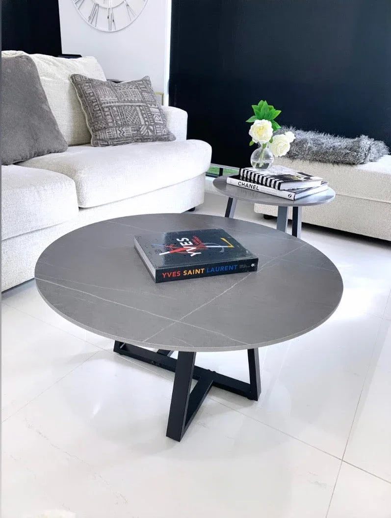 Interior Ave - Broadway Two Tier Coffee Table Set - Stone Grey - Mekamart Australia