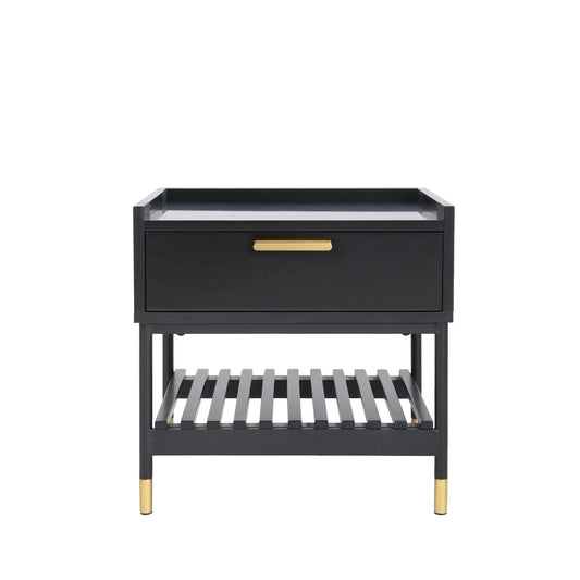 ALCONA Night Stand In Matte Black - Mekamart Australia