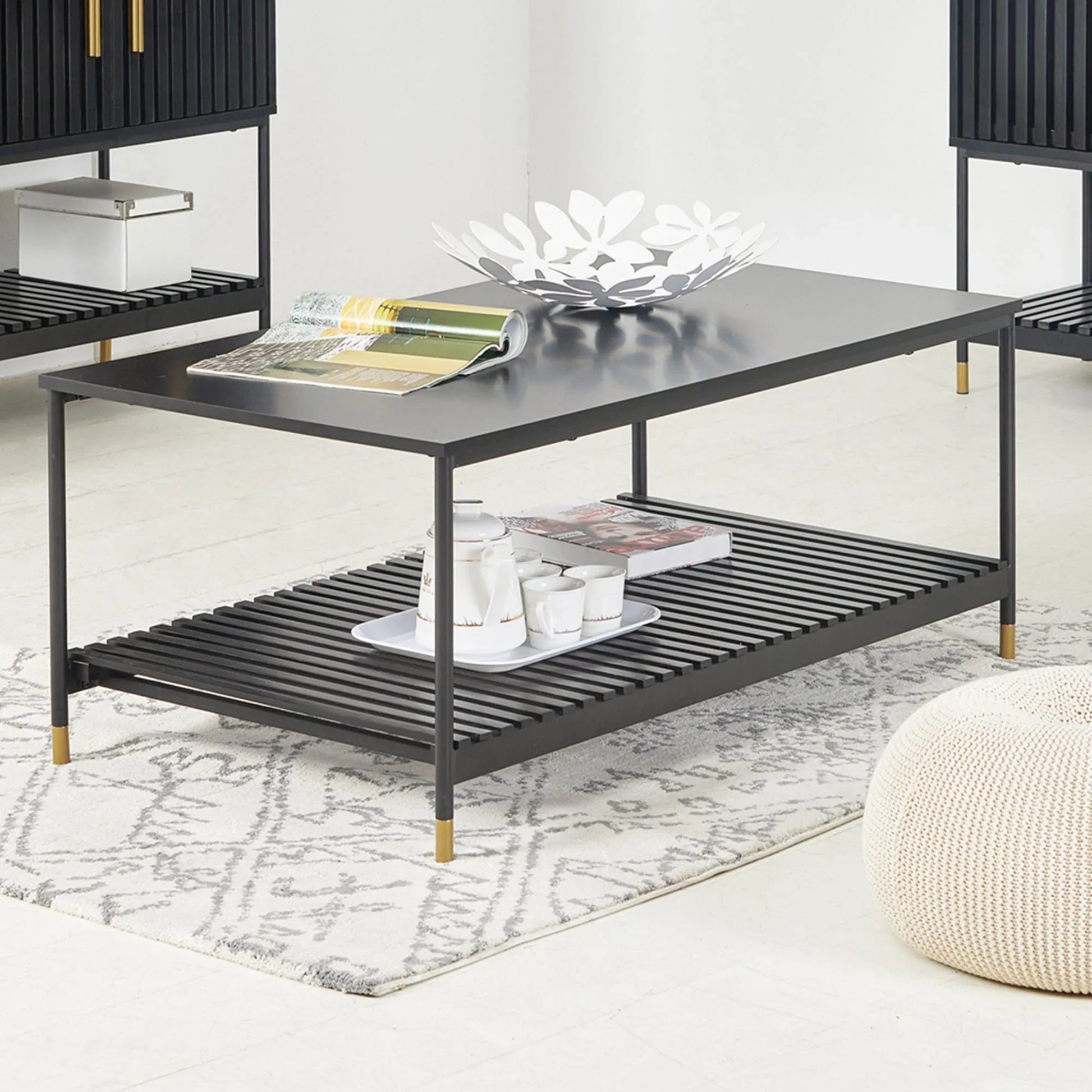 ALCONA Coffee Table In Matte Black - Mekamart Australia