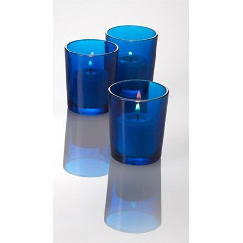 40 Pack Blue Glass Votive Tealight Candle Holders House Party Centerpiece Xmas Wedding Decor Glass Candlestick Party Decorations Bridal Baby Shower Event