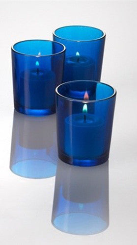 40 Pack Blue Glass Votive Tealight Candle Holders House Party Centerpiece Xmas Wedding Decor Glass Candlestick Party Decorations Bridal Baby Shower Event