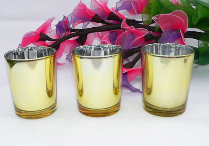20 Pack Gold Votive Tealight Candle Holders Valentines Day Mercury  Wedding Decor Glass Candlestick Party Decorations Bridal Baby Shower Event