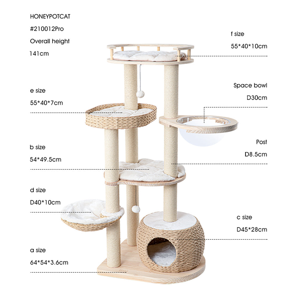 HONEYPOTCAT Cosy Woven Cat Perch - 141.5cm