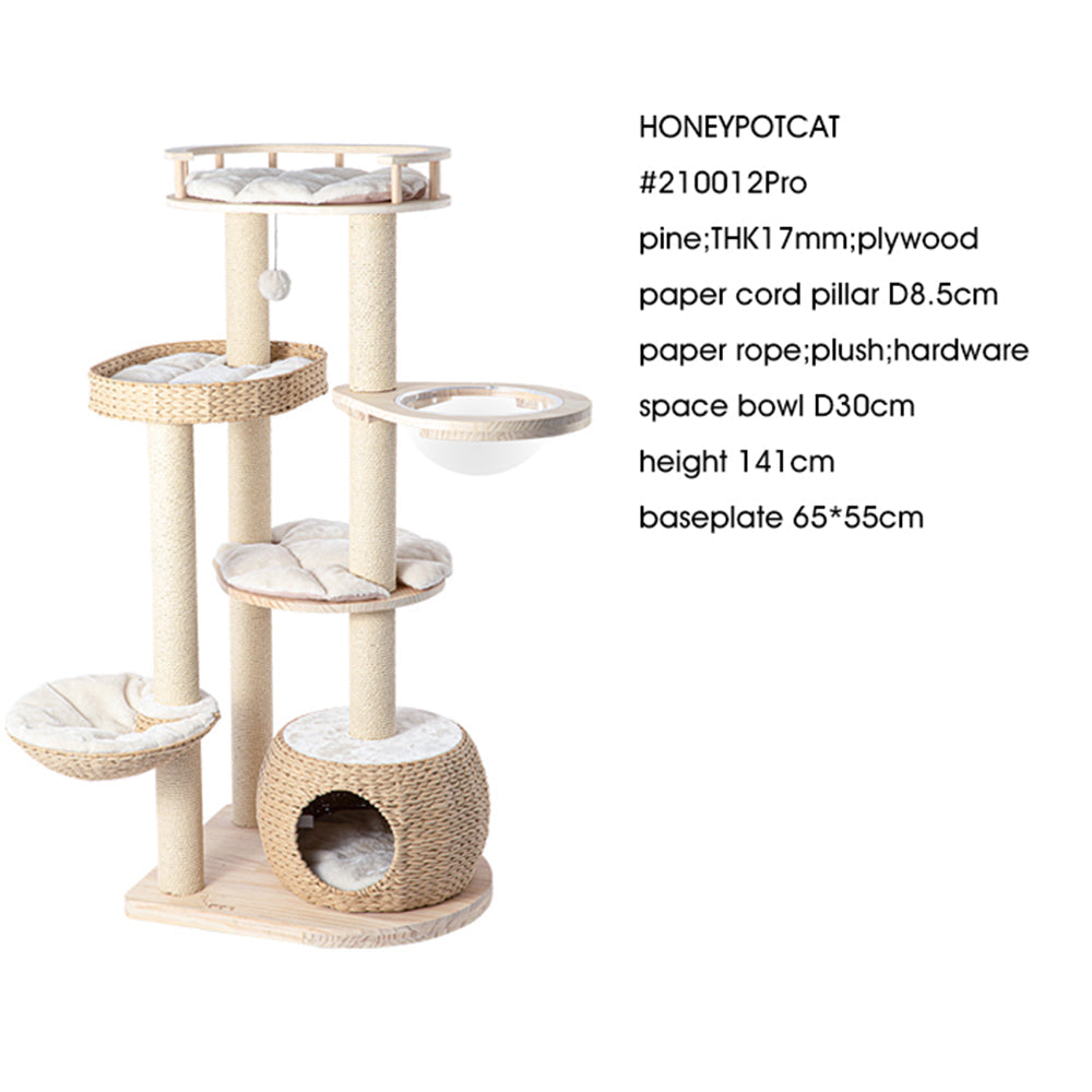HONEYPOTCAT Cosy Woven Cat Perch - 141.5cm