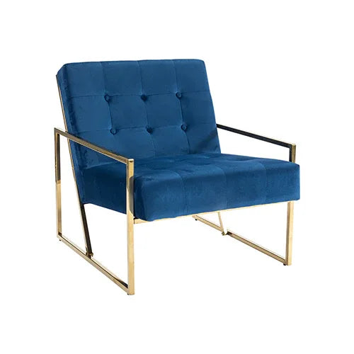 Carman Arm Chair Blue Velvet - Mekamart Australia