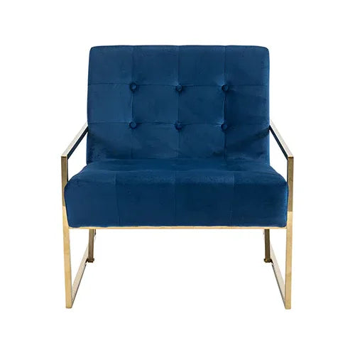 Carman Arm Chair Blue Velvet - Mekamart Australia