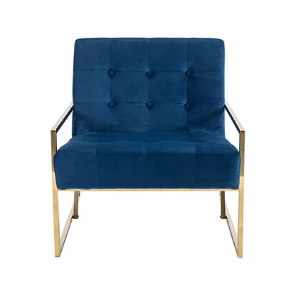 Carman Arm Chair Blue Velvet - Mekamart Australia
