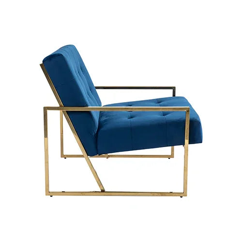 Carman Arm Chair Blue Velvet - Mekamart Australia