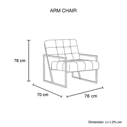 Carman Arm Chair Blue Velvet - Mekamart Australia
