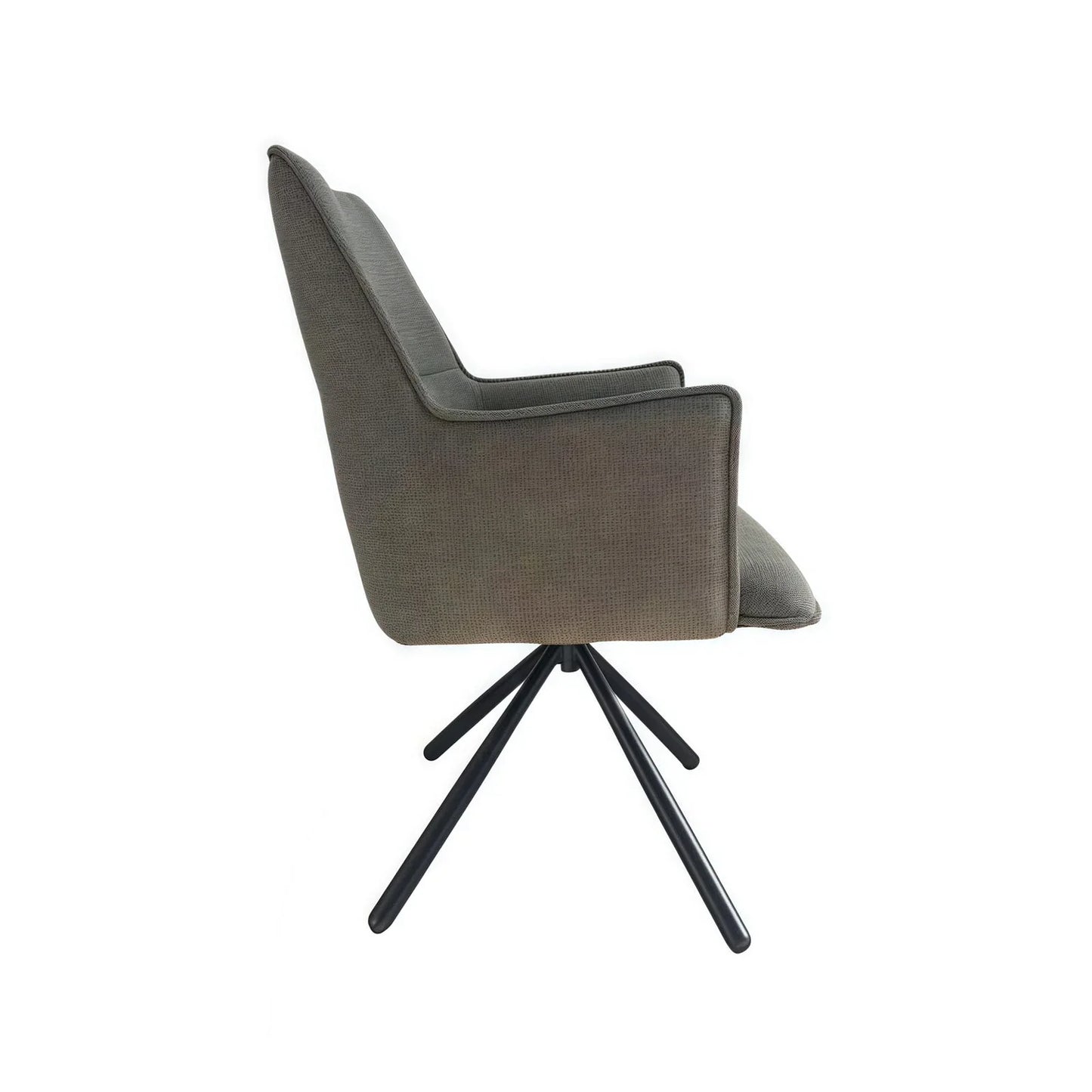 Dining Chair Green Linen Fabric Upholstered Seat Powder Coated Iron Legs - Mekamart Australia