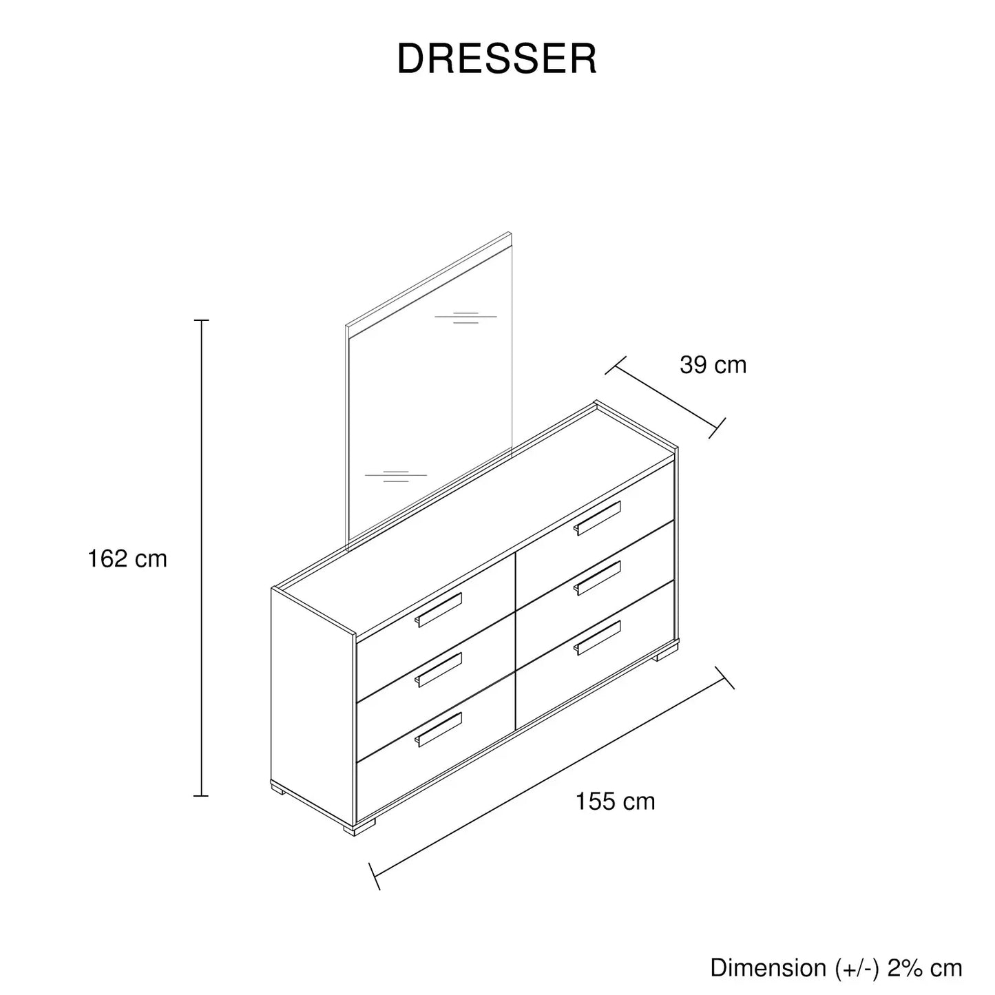 Queen 4 Pcs Bedroom Suite with Dresser Fabric Upholstery MDF Combination of Black & Cement Colour - Mekamart Australia
