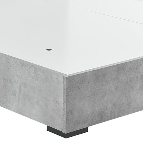 Queen Bed Frame Fabric Upholstery MDF in Cement Colour - Mekamart Australia