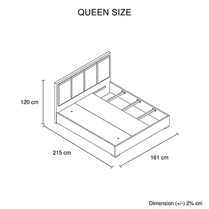 Queen Bed Frame Fabric Upholstery MDF in Cement Colour - Mekamart Australia