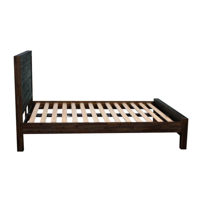 Bed Frame King Size in Solid Wood Veneered Acacia Bedroom Timber Slat in Chocolate - Mekamart Australia