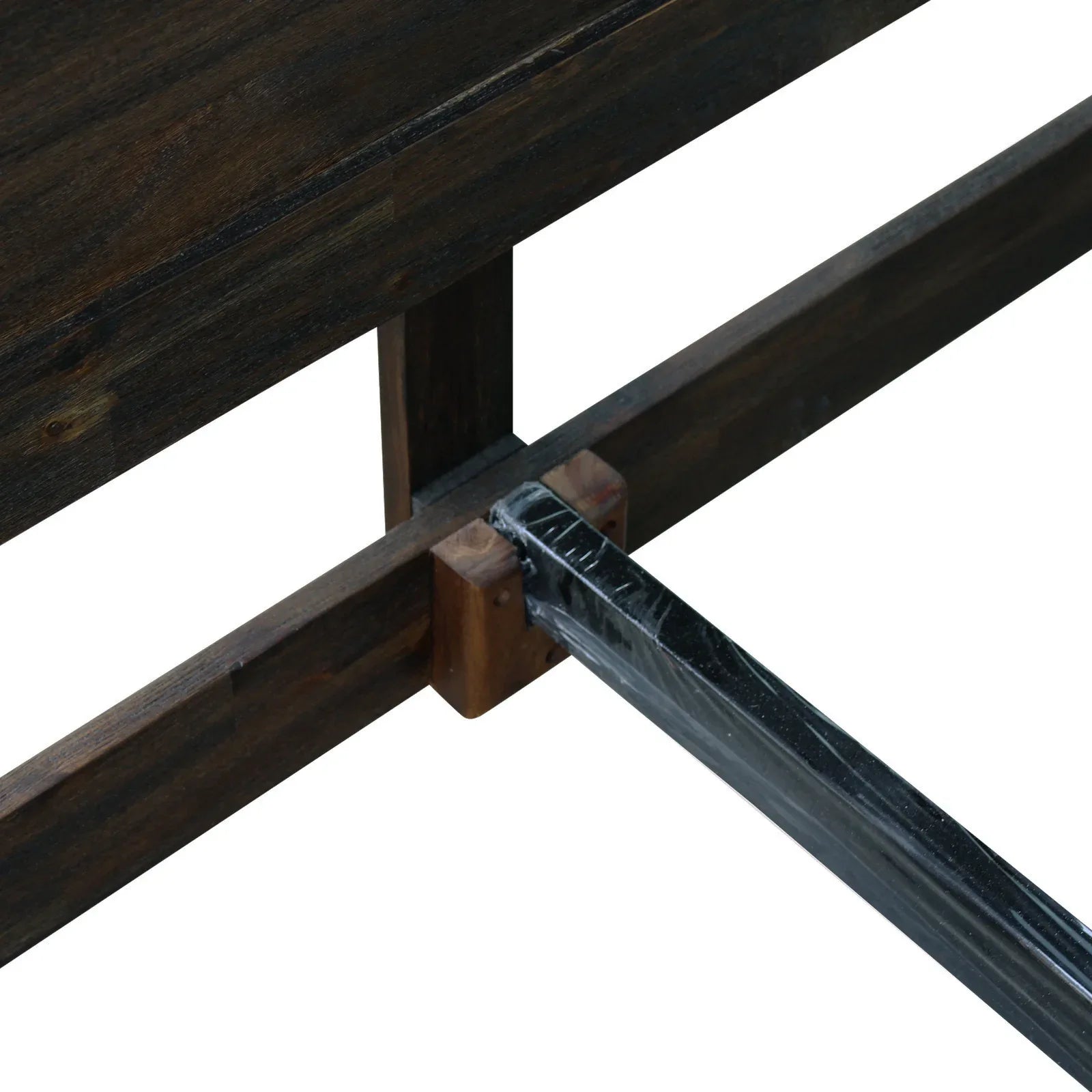 Bed Frame King Size in Solid Wood Veneered Acacia Bedroom Timber Slat in Chocolate - Mekamart Australia
