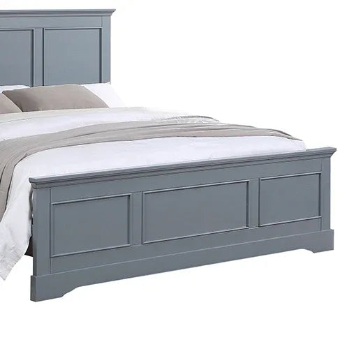 Queen Bed Frame in Solid Wood with Slats Support in Grey colour - Mekamart Australia