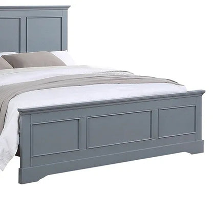 Queen Bed Frame in Solid Wood with Slats Support in Grey colour - Mekamart Australia