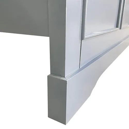 Queen Bed Frame in Solid Wood with Slats Support in Grey colour - Mekamart Australia