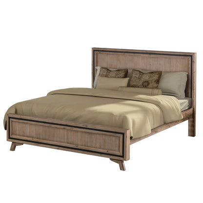 King Size Silver Brush Bed Frame in Acacia Wood Construction - Mekamart Australia