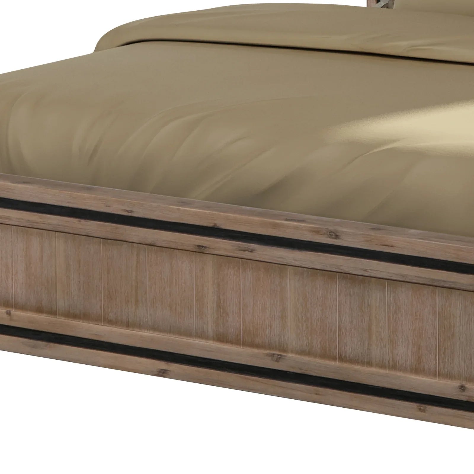 King Size Silver Brush Bed Frame in Acacia Wood Construction - Mekamart Australia