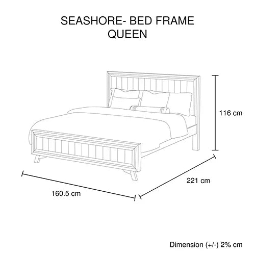 Queen Size Silver Brush Bed Frame in Acacia Wood Construction - Mekamart Australia