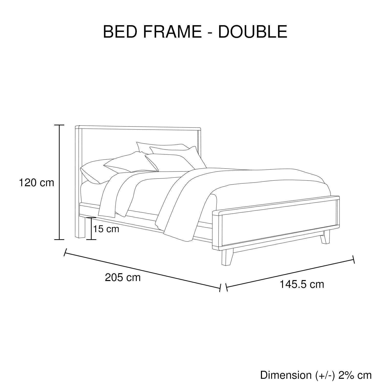 Double Size Wooden Bed Frame in Solid Wood Antique Design Light Brown - Mekamart Australia