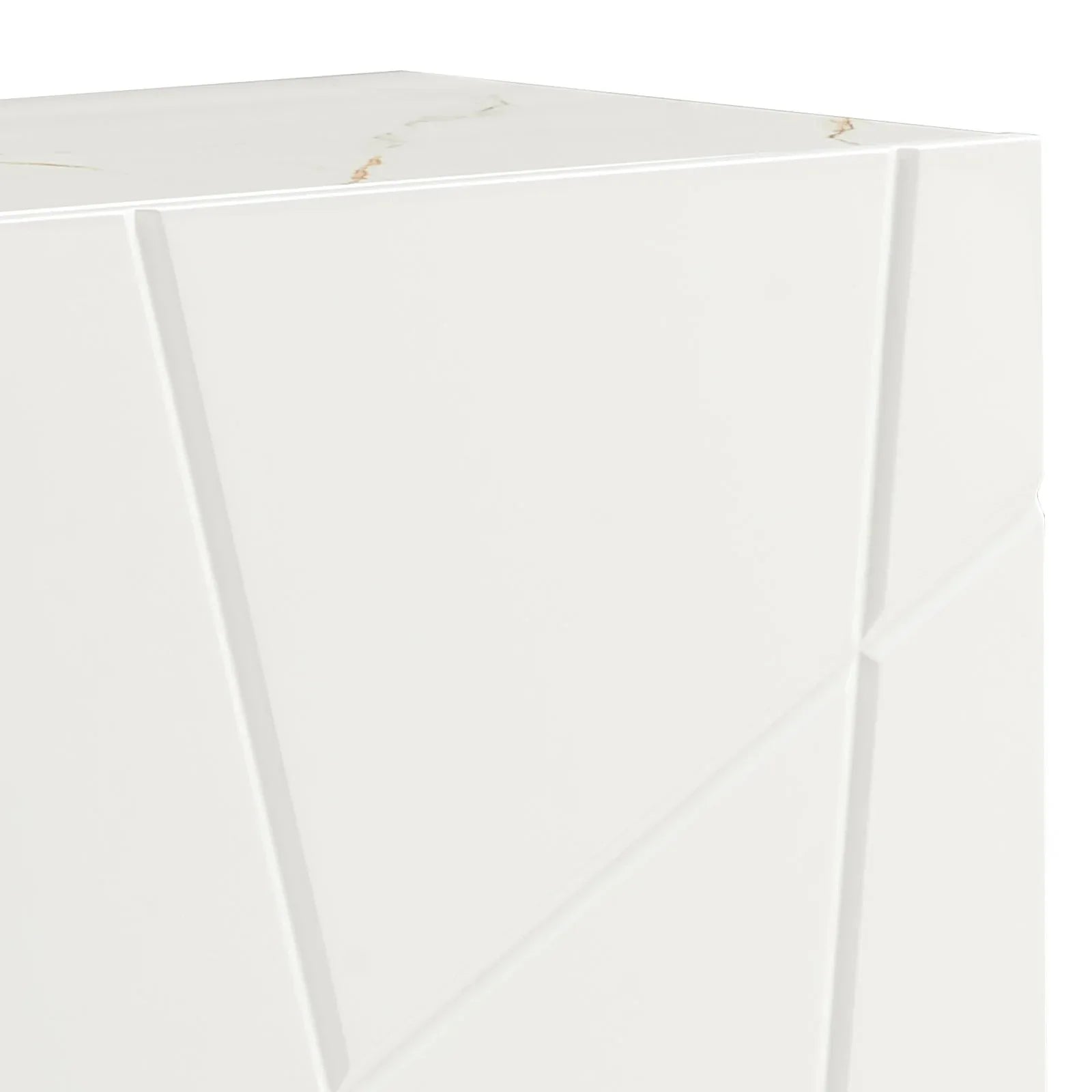 Buffet Sideboard Colour Ceramic Top MDF in Glossy White Gold Colour - Mekamart Australia