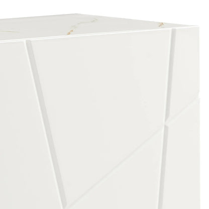 Buffet Sideboard Colour Ceramic Top MDF in Glossy White Gold Colour - Mekamart Australia