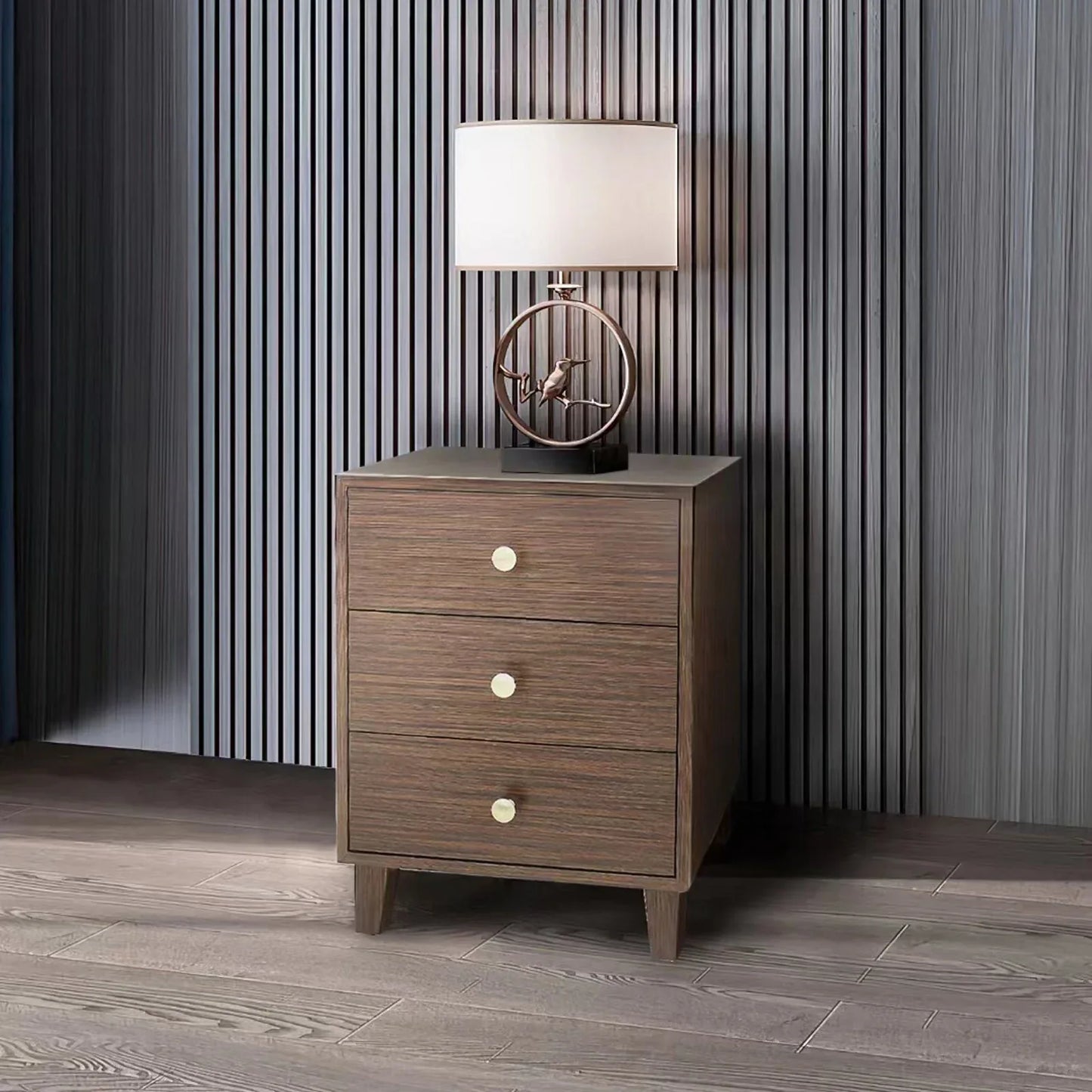 Bedside Table MDF 3 Drawers Side Table Night Stand Storage in Brown Colour - Mekamart Australia