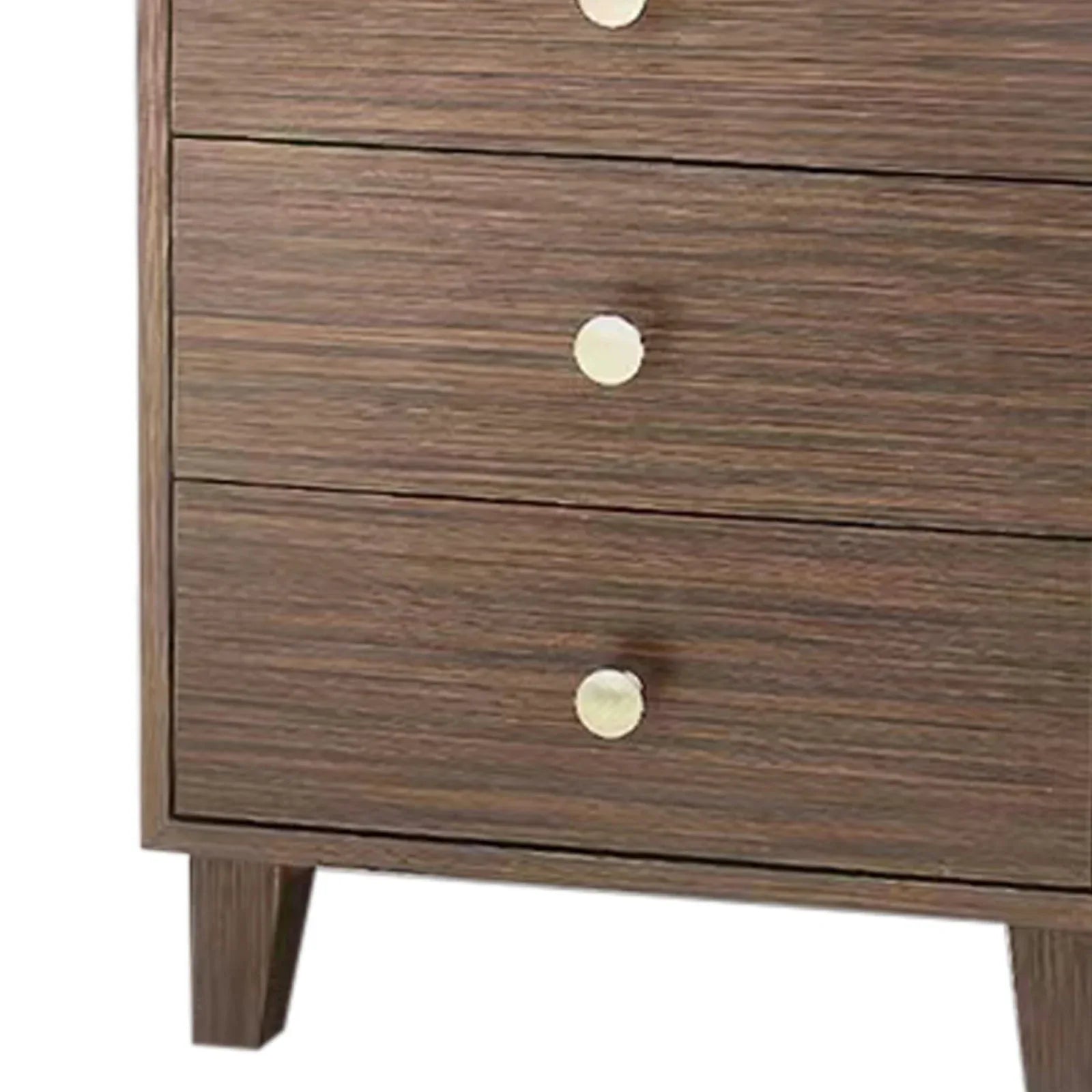 Bedside Table MDF 3 Drawers Side Table Night Stand Storage in Brown Colour - Mekamart Australia