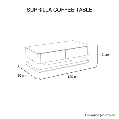 Stylish Coffee Table High Gloss Finish Shiny White Colour with 4 Drawers Storage