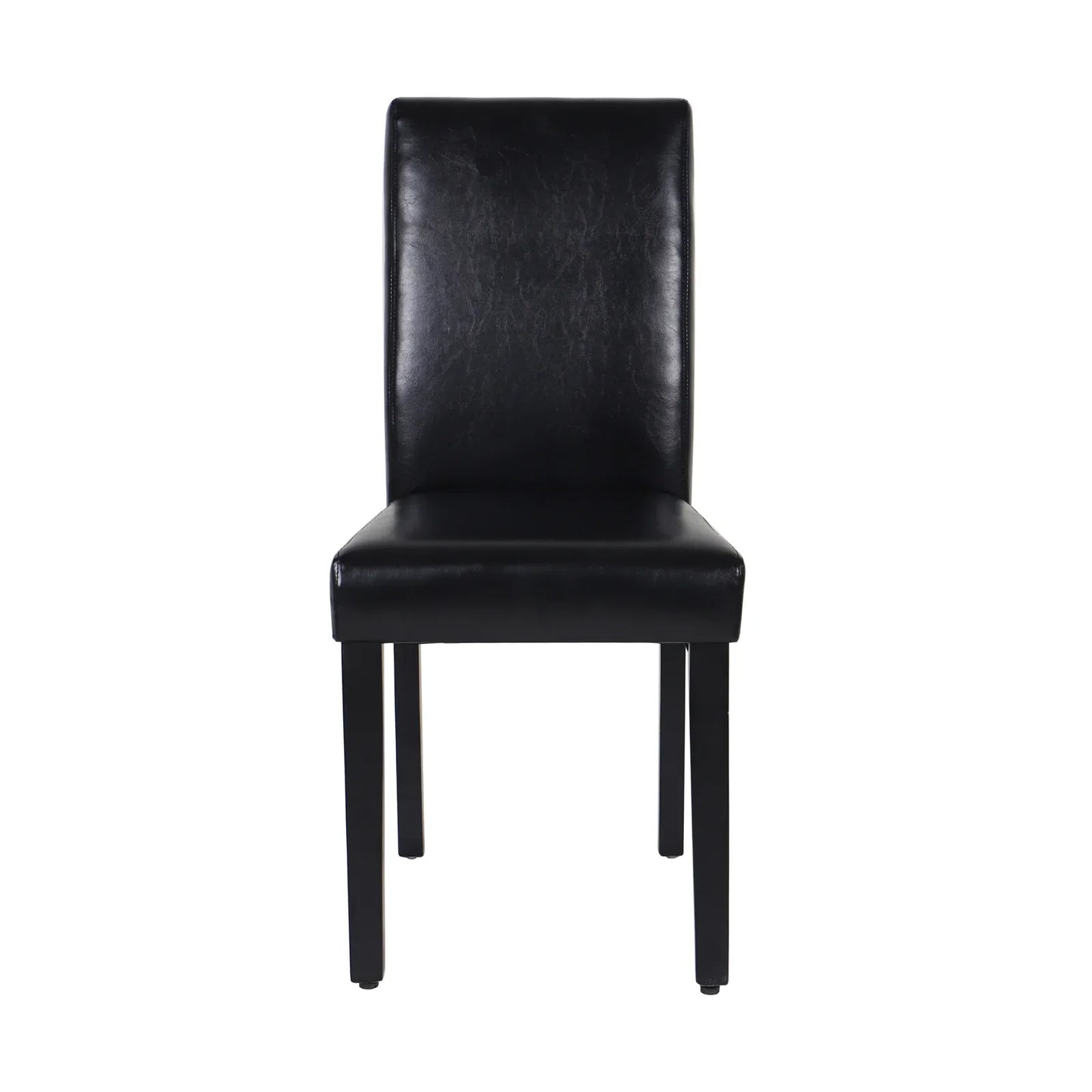 2x Wooden Frame Black Leatherette Dining Chairs with Solid Pine Legs - Mekamart Australia