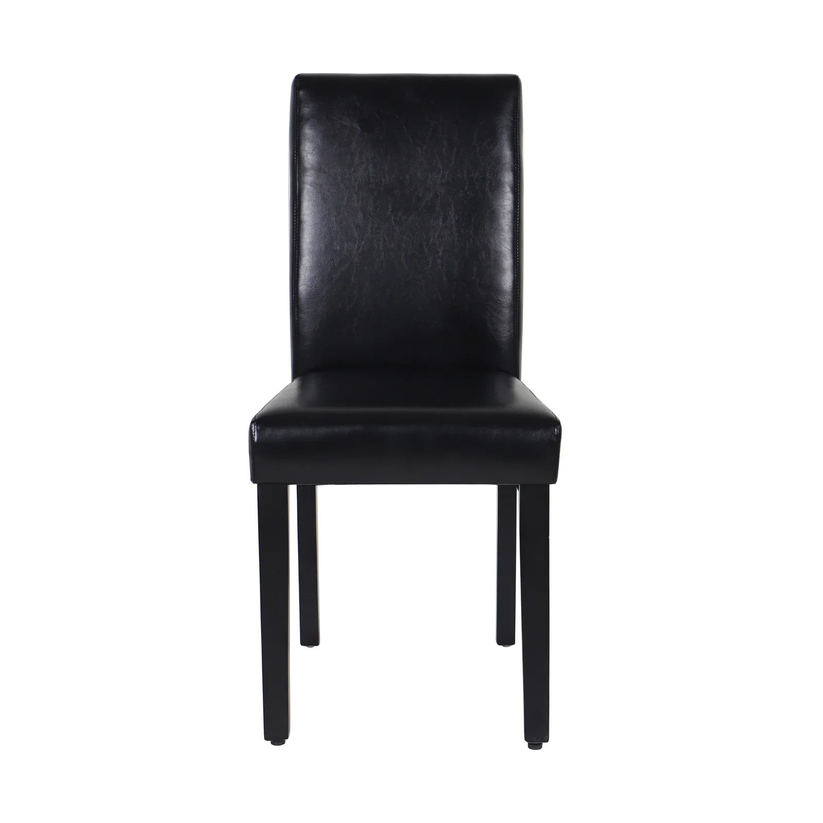 2x Wooden Frame Black Leatherette Dining Chairs with Solid Pine Legs - Mekamart Australia