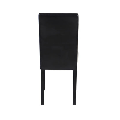 2x Wooden Frame Black Leatherette Dining Chairs with Solid Pine Legs - Mekamart Australia