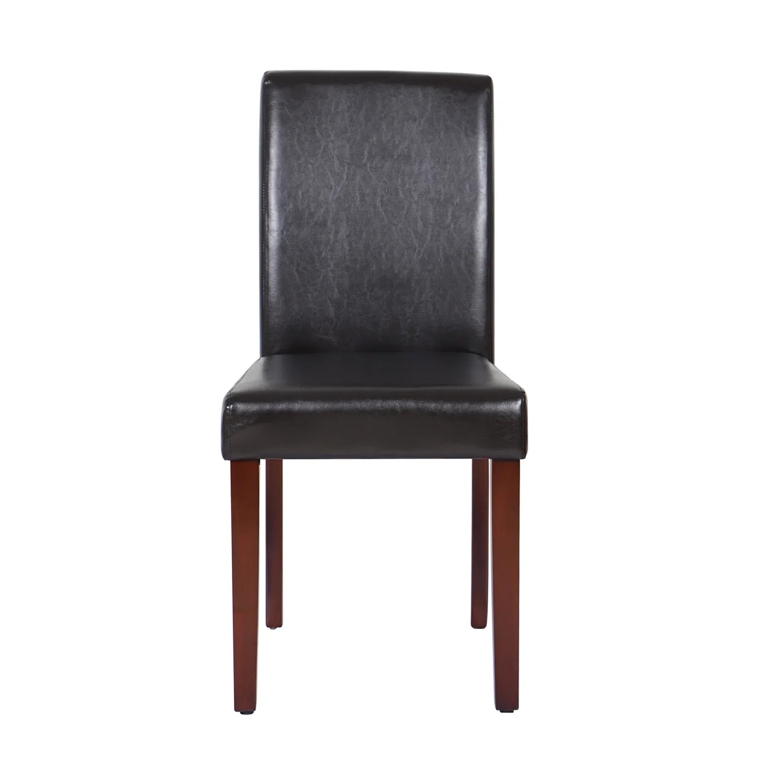 2x Wooden Frame Brown Leatherette Dining Chairs with Solid Pine Legs - Mekamart Australia