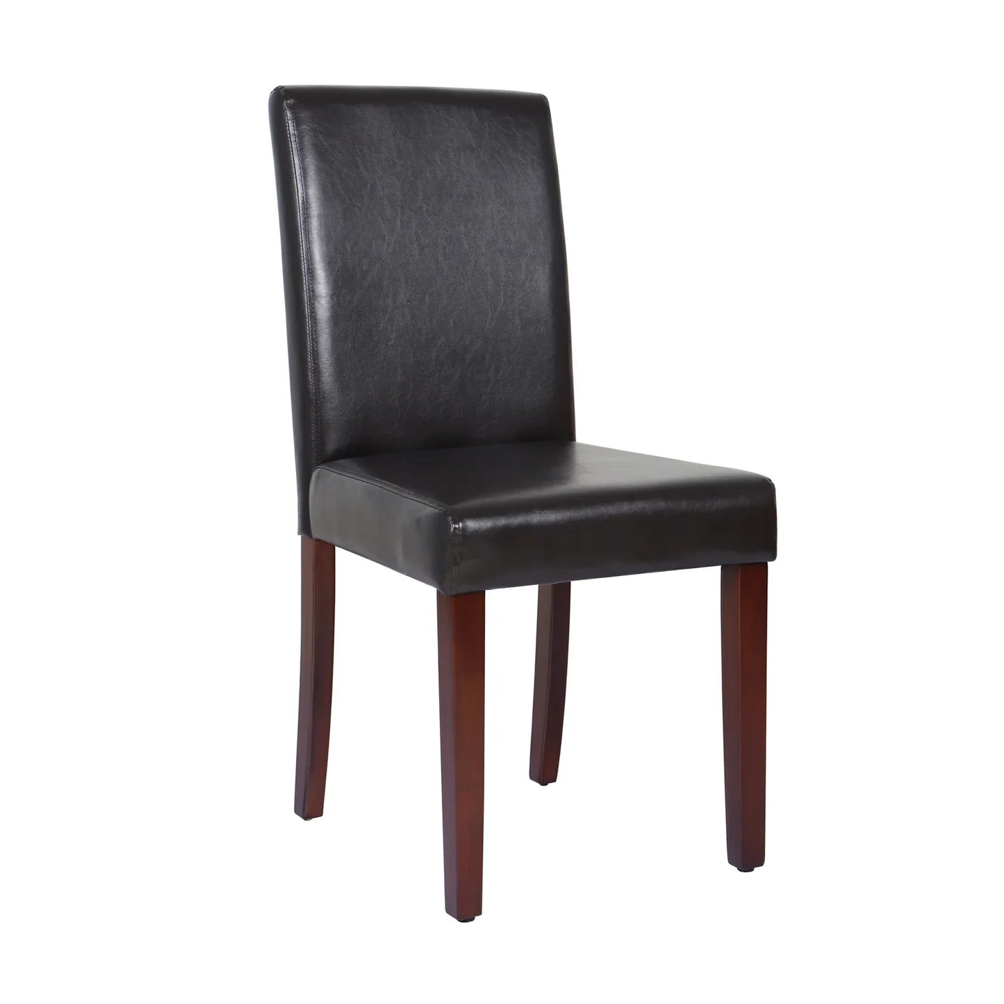 2x Wooden Frame Brown Leatherette Dining Chairs with Solid Pine Legs - Mekamart Australia