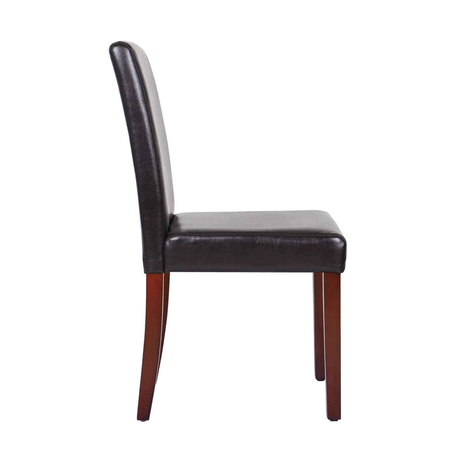 2x Wooden Frame Brown Leatherette Dining Chairs with Solid Pine Legs - Mekamart Australia