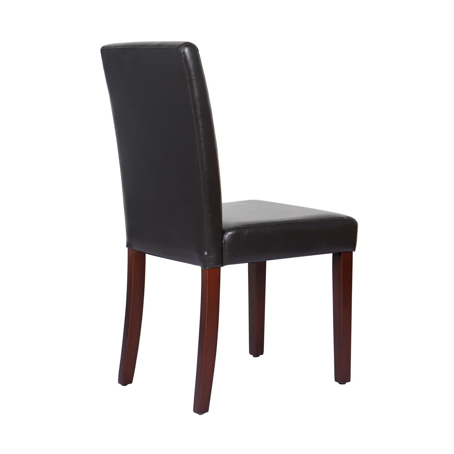 2x Wooden Frame Brown Leatherette Dining Chairs with Solid Pine Legs - Mekamart Australia