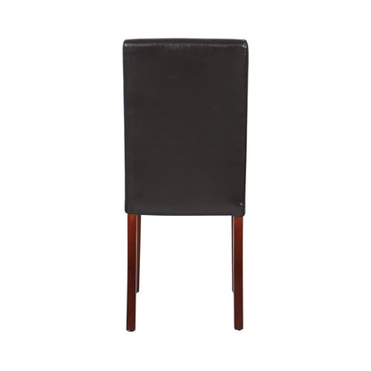 2x Wooden Frame Brown Leatherette Dining Chairs with Solid Pine Legs - Mekamart Australia