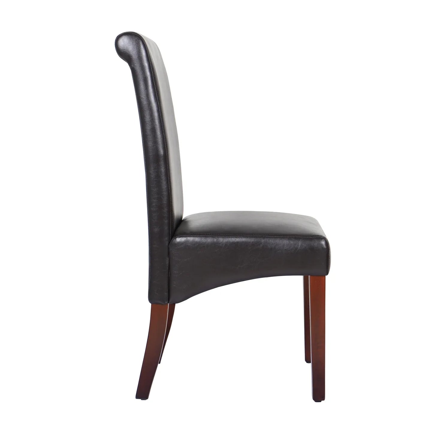 2x Wooden Frame Brown Leatherette Dining Chairs with Solid Pine Legs - Mekamart Australia