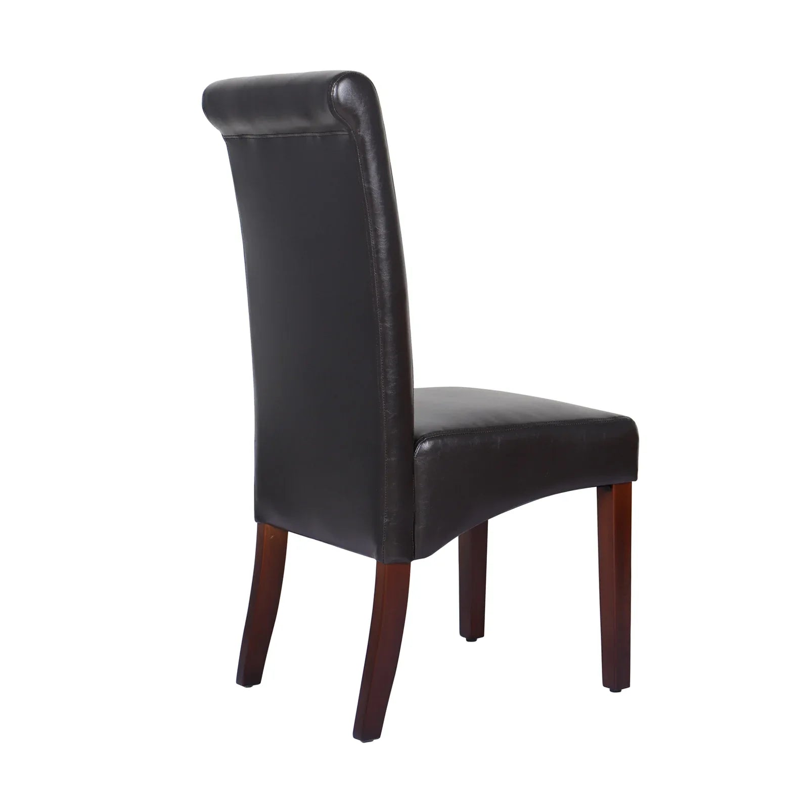 2x Wooden Frame Brown Leatherette Dining Chairs with Solid Pine Legs - Mekamart Australia