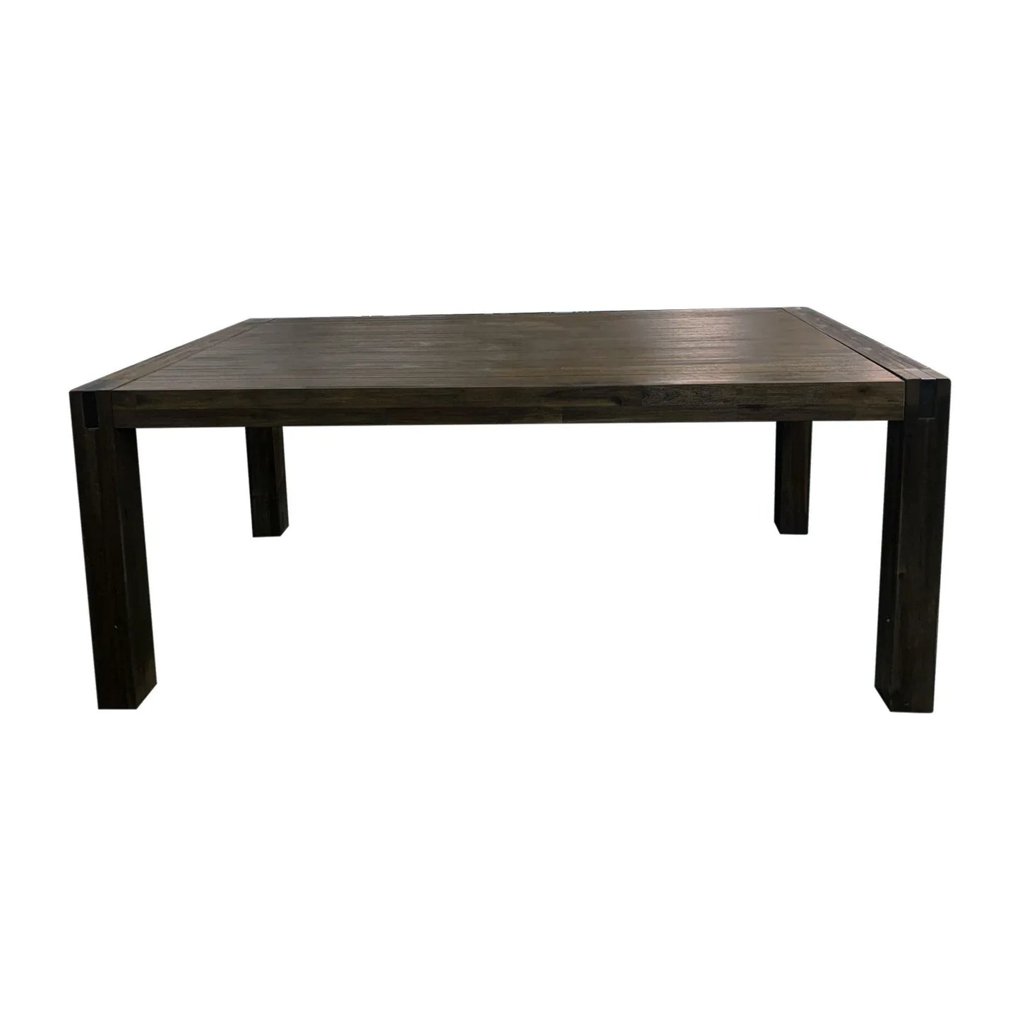 Dining Table 210cm Large Size with Solid Acacia Wooden Base in Chocolate Colour - Mekamart Australia