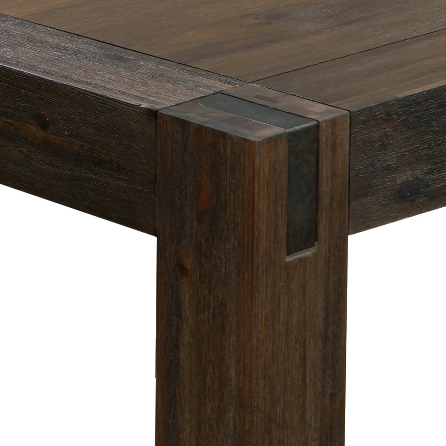 Dining Table 210cm Large Size with Solid Acacia Wooden Base in Chocolate Colour - Mekamart Australia